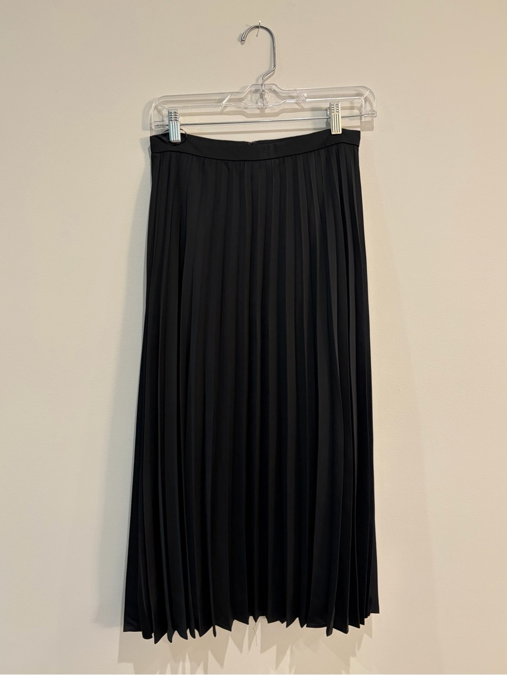JCrew Classic Black Pleated Midi Skirt